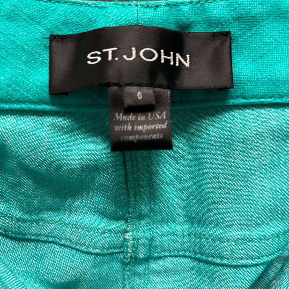 St. John Womens Turquoise Straight Leg Pans Size 6 - Picture 4 of 9